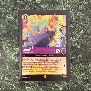 Disney Lorcana Anna legendary Soothing Sister regular Card